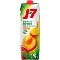 Сок J7 Яблоко-Персик, без сахара, 0.97 л