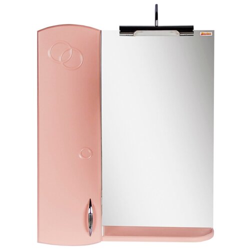Зеркало-шкаф Bestex, 55х15х70 см, Улыбка 55, с подсветкой, левый, розовый металлик