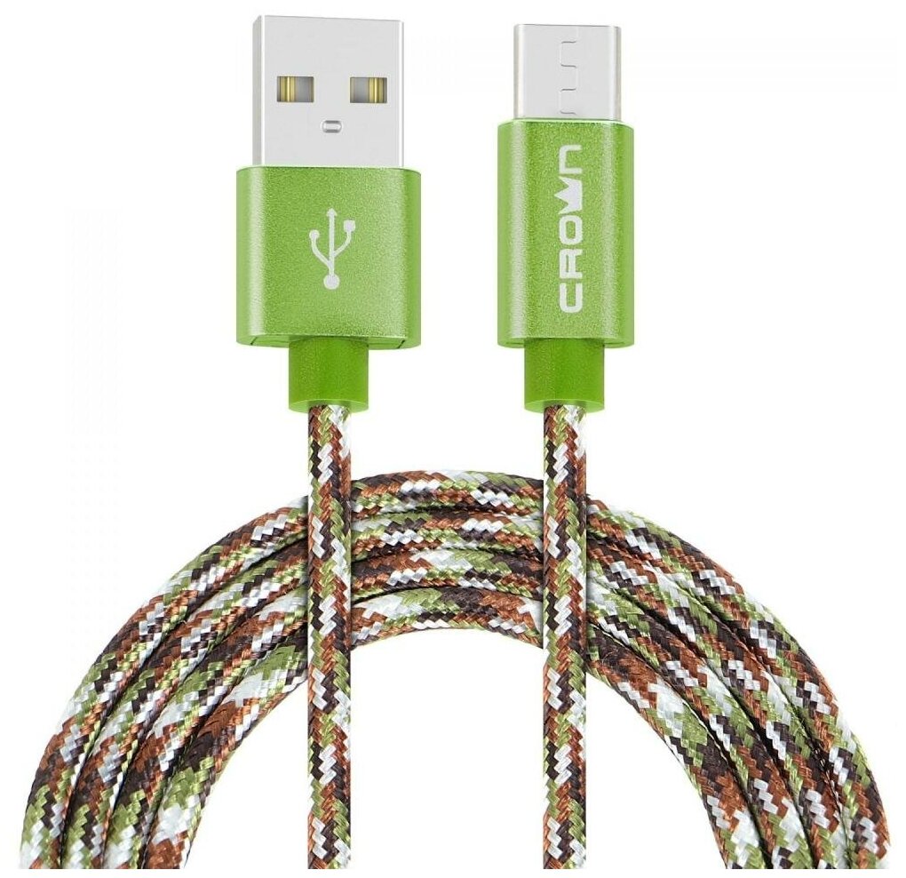 Кабель Crown USB - USB Type-C CMCU-3092C military