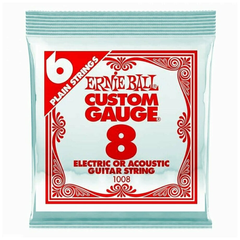 ERNIE BALL 1008 (.008) одна струна для акустической гитары или электрогитары