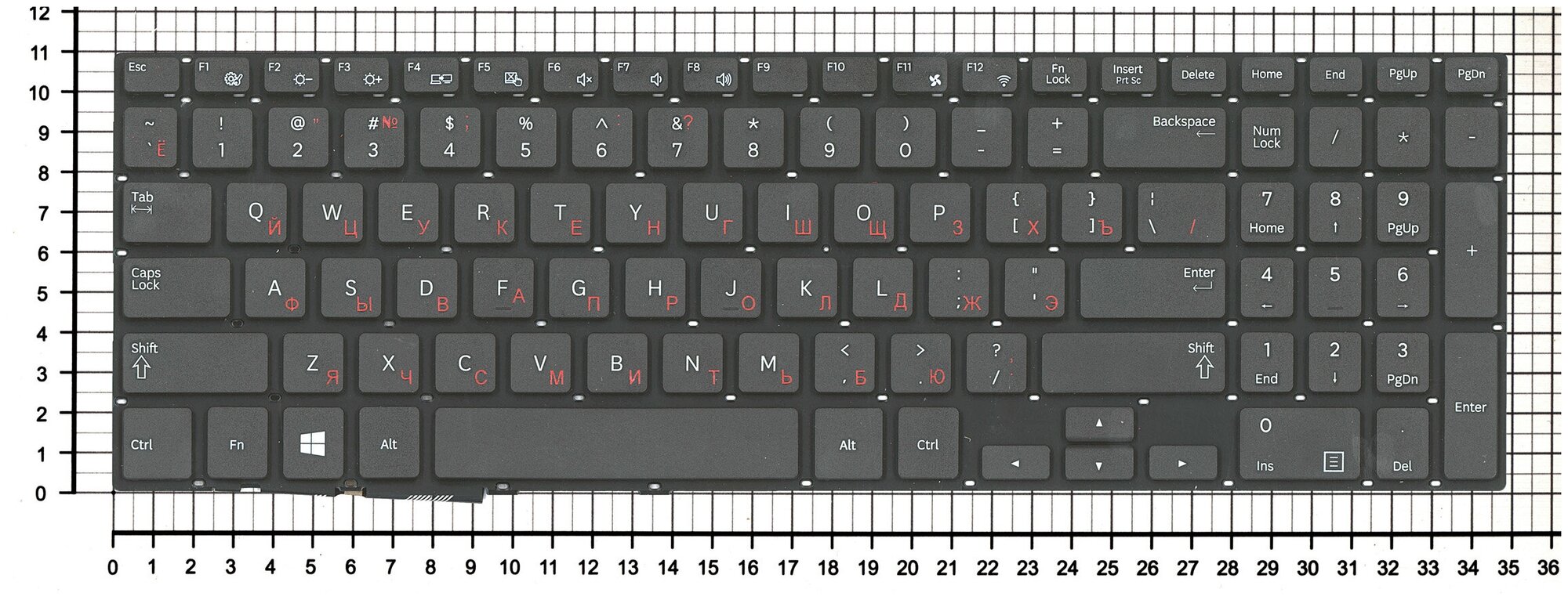 Клавиатура для ноутбука Samsumg NP370R5E-S02 черная без рамки