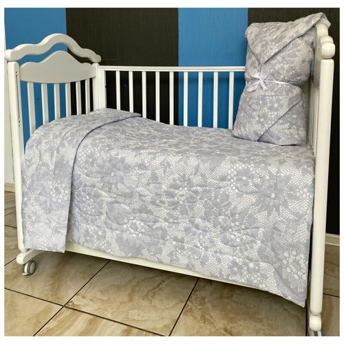 Лайм Тайм 106*145 Одеяло-покрывало Lime Time стеганое поплин рис. Серебряный узор