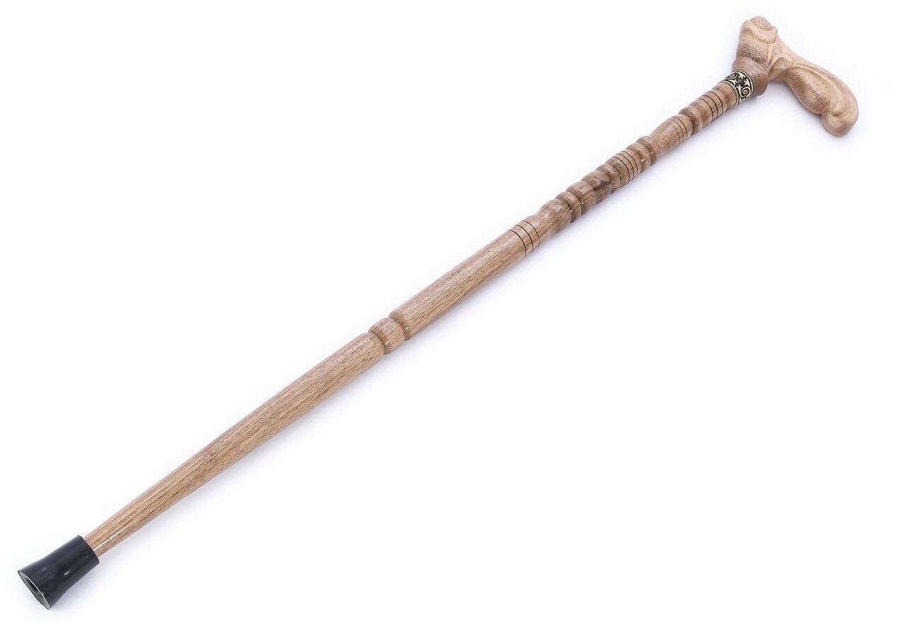 фото Трость резная опорная "Лев", орех, 92 см.