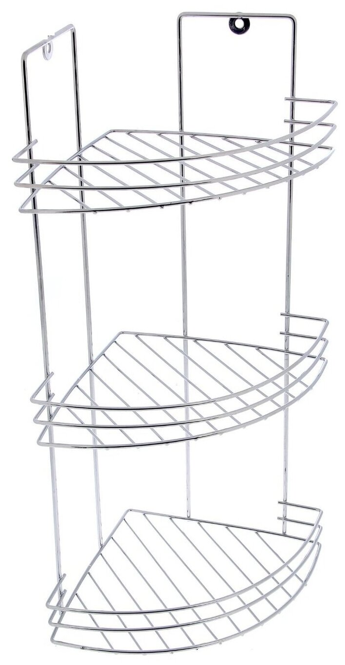 Полка угловая 3-х ярусная 20*20*49 см цвет хром (1 шт.)