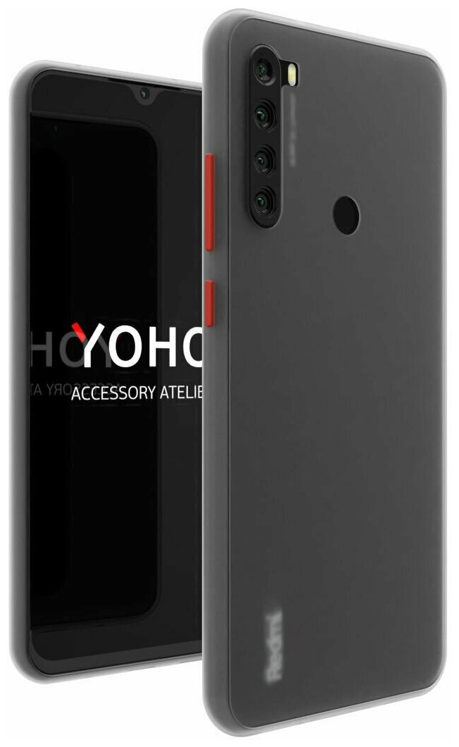 YOHO Чехол защитный - противоударный, матовый, для телефона Xiaomi Mi Note 10. Белый - красный YCHPMXMN10WR