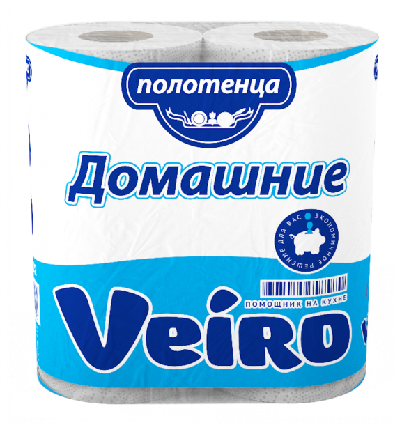 ПБрул Veiro Домашние, 2-сл., арт. 3П22, 2 рулона, белый