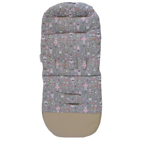 Матрасик двухсторонний в коляску. Зайчики/СвКорич