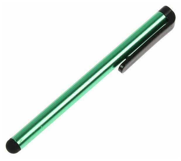 Стилус LuazON, для планшета и телефона, 10 см, тепловой, с креплением, зелёный