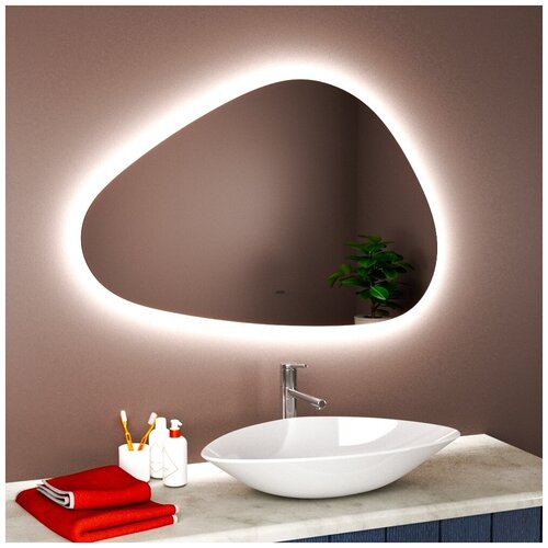 Зеркало с LED подсветкой для ванной Bau Versal, 100х70, сенсор на взмах, пластиковый защитный корпус
