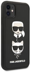 Lagerfeld для iPhone 11 чехол 3D Rubber Karl and Choupette Hard Black