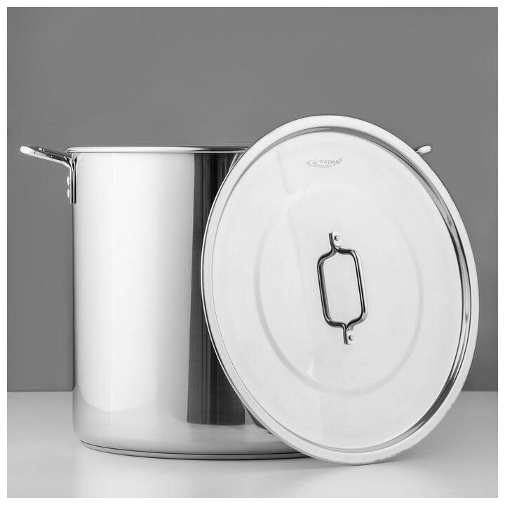 фото Котел «Общепит», 40 л, d=40 см, h=35 см, сварной, клёпаные ручки, с теплораспределительным слоем