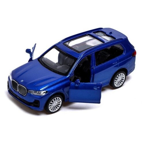 Купить Машина металлическая BMW X7, 1:44, инерция, открываются двери, цвет синий, Автоград