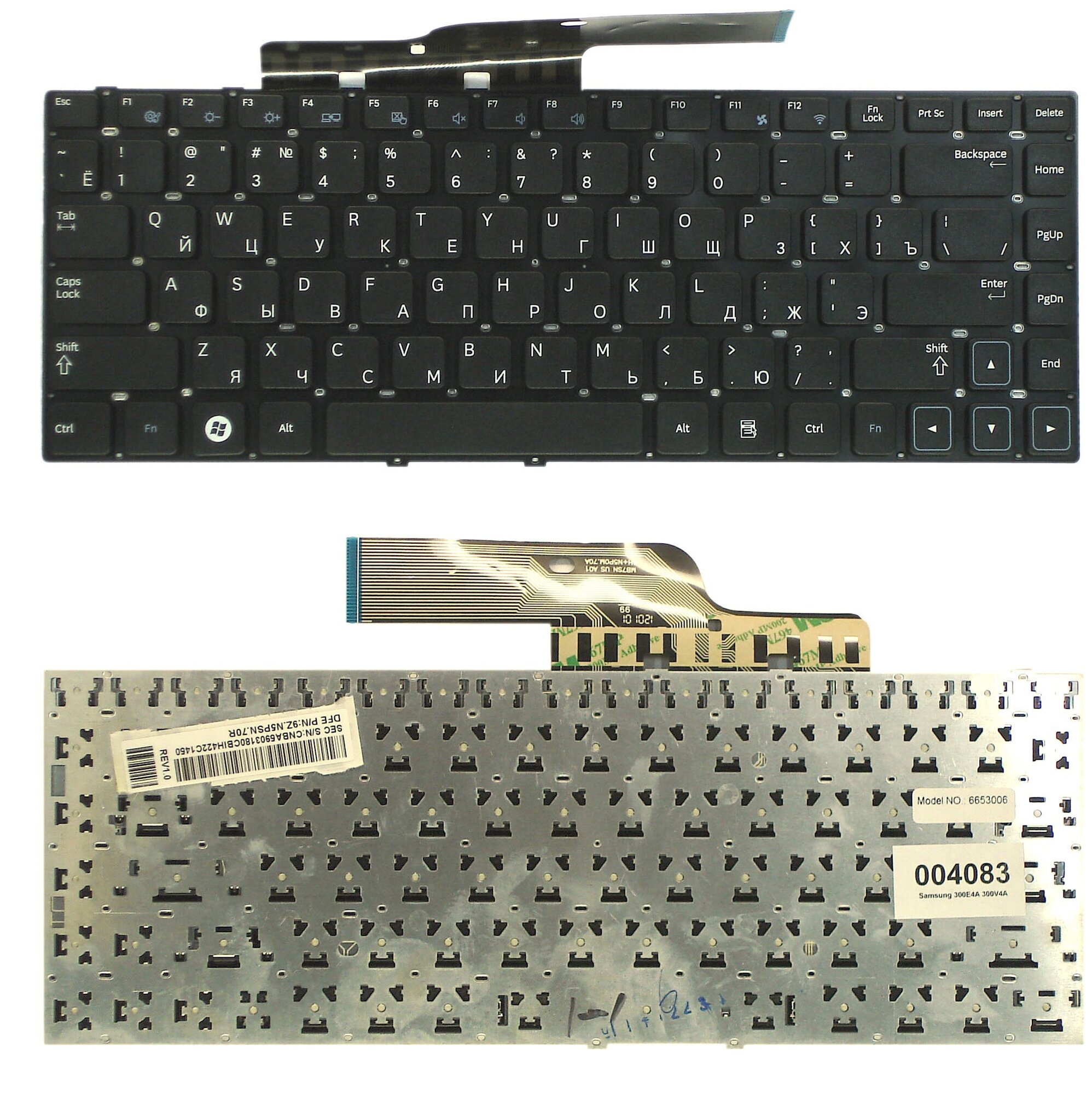 Клавиатура для ноутбука Samsumg CNBA5903180C черная без рамки 1100₽