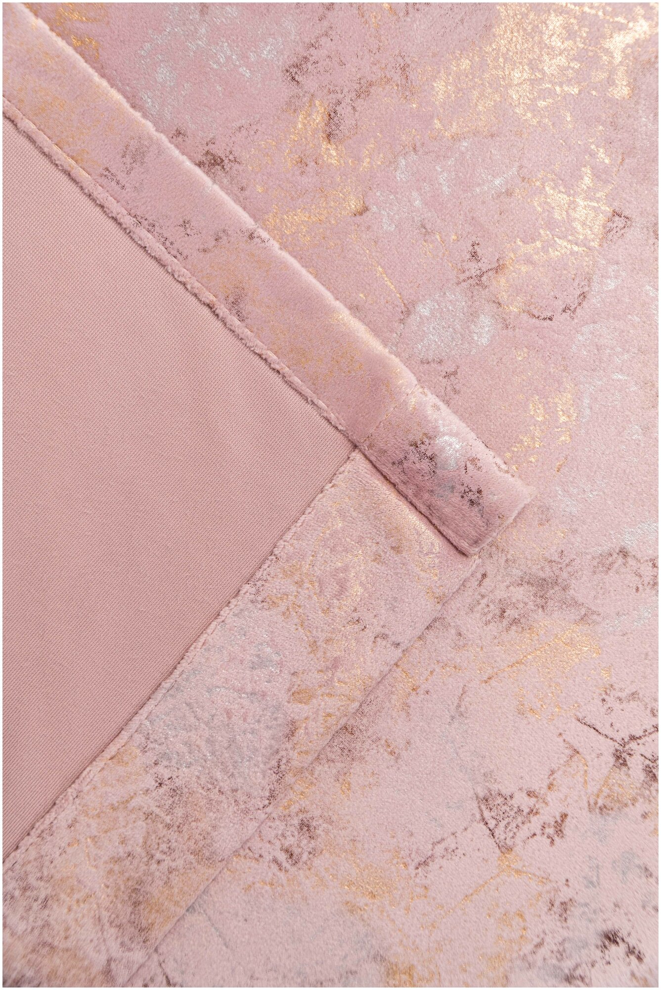 Портьерная штора PEORA Бархат (велюр) B7251-С3 Светло-розовый 200*260 см - фотография № 6