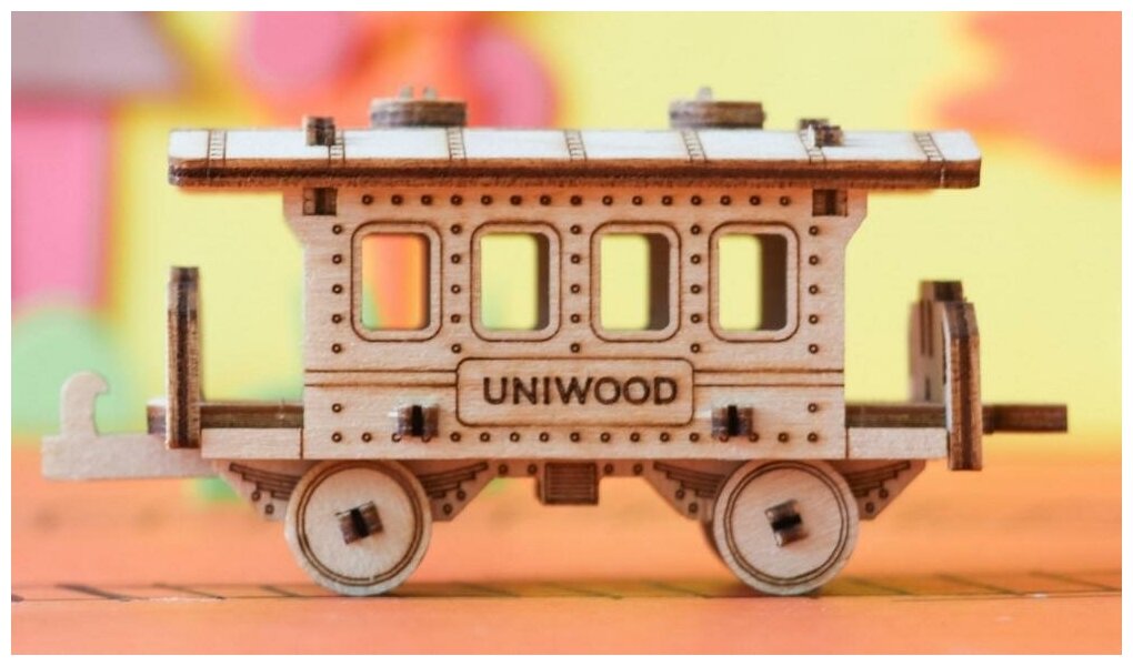 Uniwood Деревянный конструктор Uniwood "Пассажирский вагон"