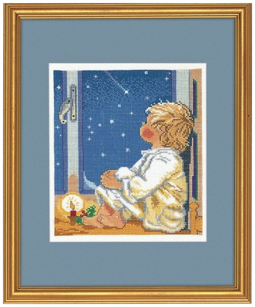 Мальчик, смотрящий на звезды #94-059 Eva Rosenstand Набор для вышивания 28 x 35 см Счетный крест