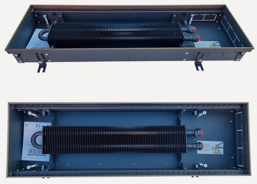 Изображение товара Внутрипольный конвектор Techno Usual KVZ 250-85-1400.00.000/Б окантовка цвет бронза, без решетки /водяной/встраиваемый/