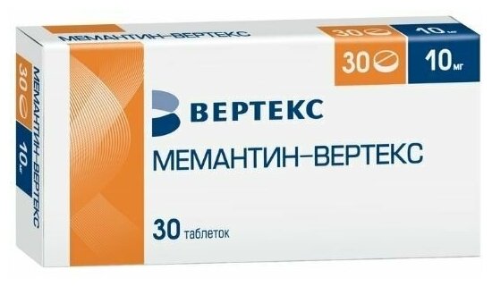Мемантин-Вертекс таб. п/о плен., 10 мг, 30 шт.