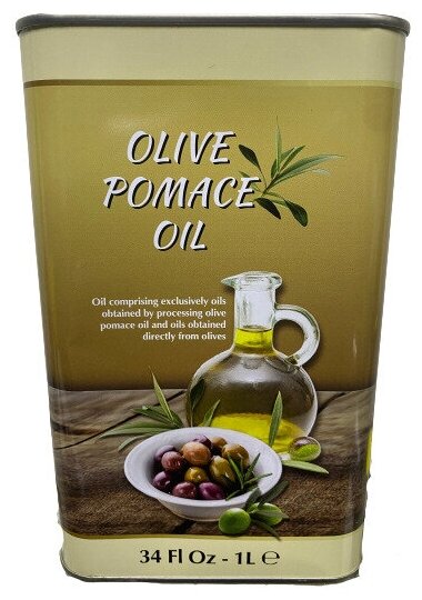 Оливковое масло для жарки Olive Pomace, холодного отжима, 1 л