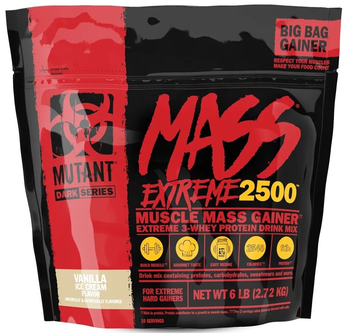 Гейнер Mutant Mass xXxtreme 2500 2720 г, Ванильное Мороженое