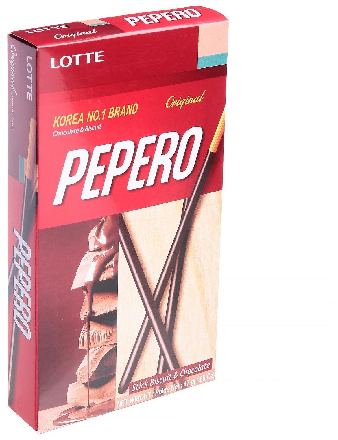 Соломка Lotte Pepero Original с шоколадом, 47 г - фото №1