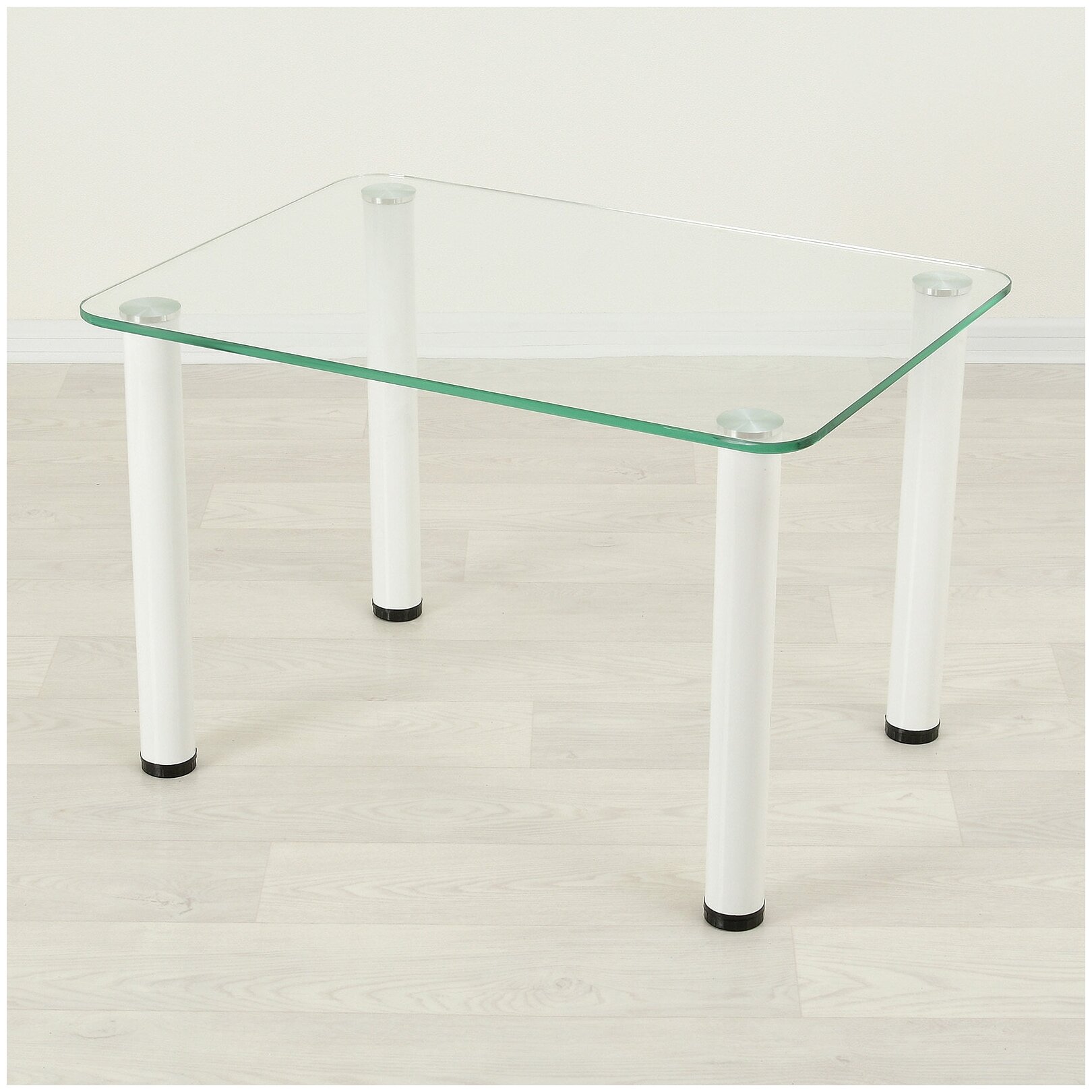 Стеклянный журнальный столик Модерн 01 прозрачный/белый (600х400)