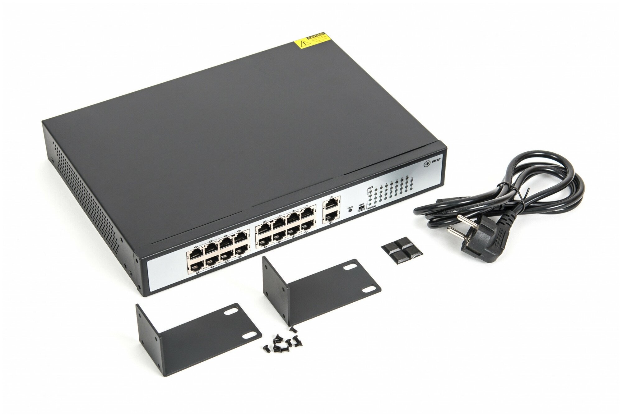 Коммутатор PoE Plus Skat PoE-16E-2G, мощность 250Вт, порты: 16-Ethernet, 2-Uplink Skat PoE-16E-2G Po .