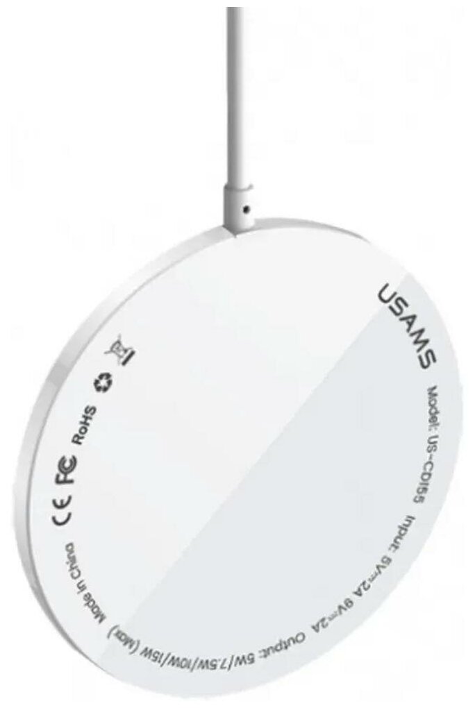 Зарядное устройство Usams Extra-thin Magnetic Fast Wireless Charger 15W (US-CD155)