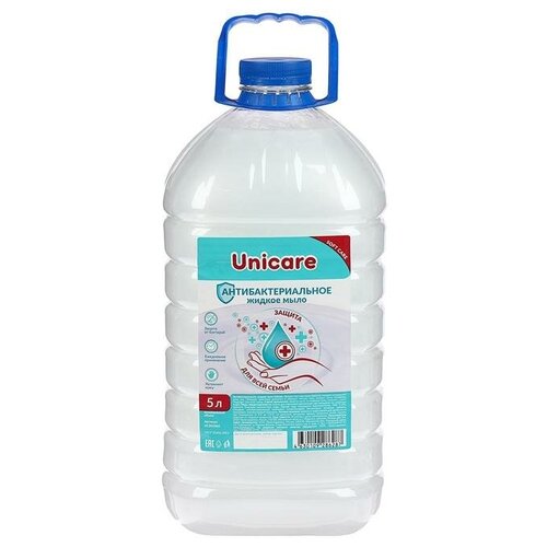 Жидкое мыло Unicare, антибактериальное, биоразлагаемое, 5 л жидкое мыло are антибактериальное биоразлагаемое 5 л