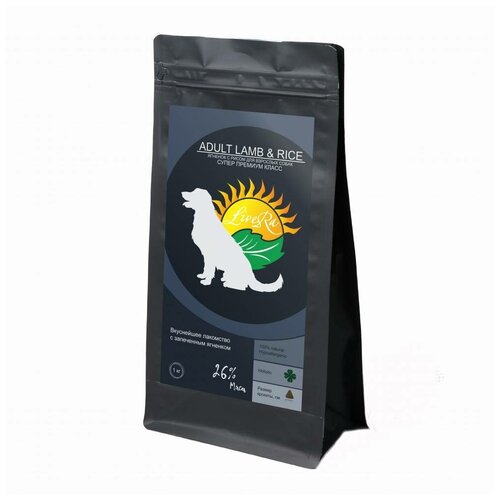 LiveRA Adult сухой корм для взрослых собак, ягненок с рисом, 1,2 кг