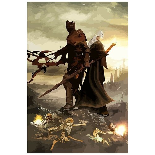 Картина по номерам на холсте игра Dark Souls - 6776 В 60x40