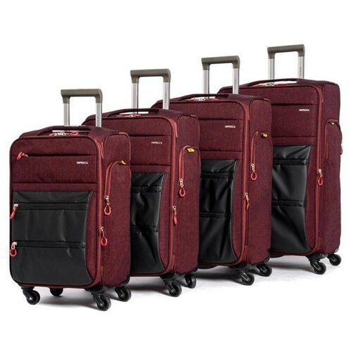 фото Impreza комплект из 4-х чемоданов со съемными колесами 360° | бордовый