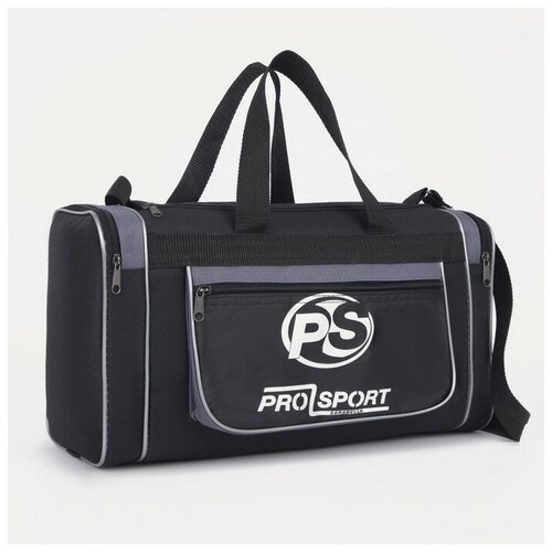 фото Сумка спортивная на молнии, 3 наружных кармана, цвет чёрный/серый sarabella