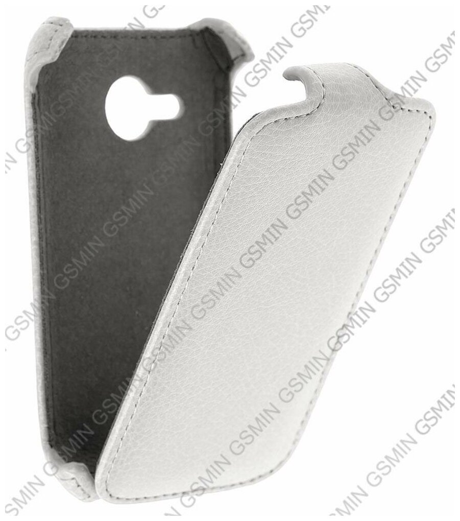 Кожаный чехол для HTC Desire C / Golf Armor Case (Белый)