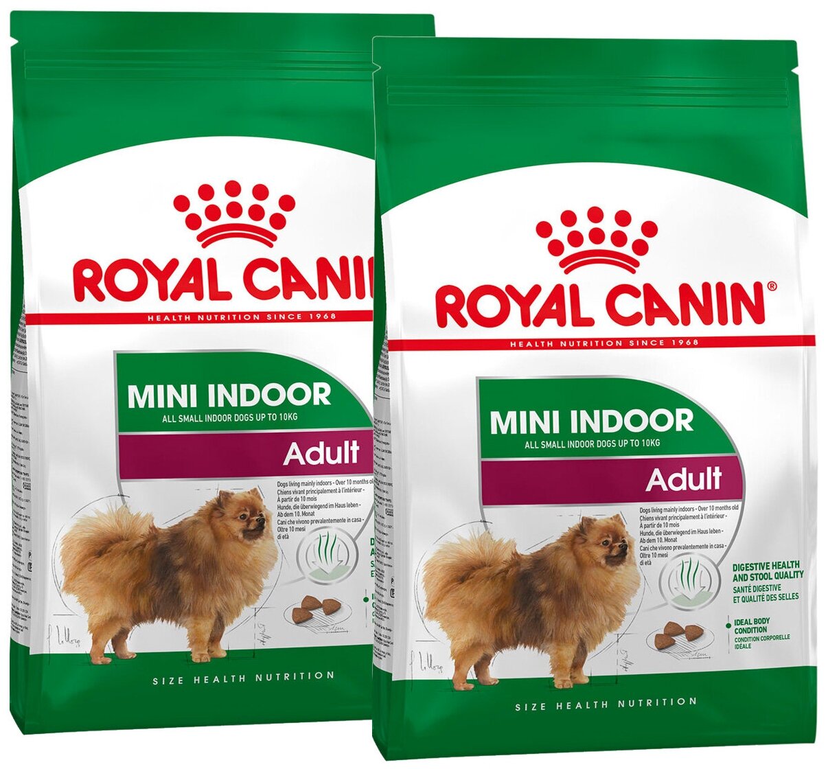 ROYAL CANIN MINI INDOOR LIFE ADULT для взрослых собак маленьких пород живущих дома (3 + 3 кг)