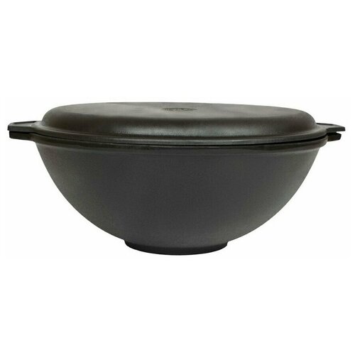 Казан чугунный 12л Д-400 с чугунной крышкой сковородой, СКК12-01