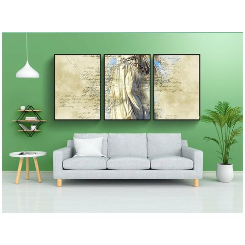 фото Набор модулных постеров для интерьера "акрополь, мрамор, парфенон" 60x90 см. в тубусе, без рамки lotsprints