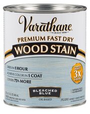 Масло для дерева и мебели Varathane Fast Dry Wood Stain быстросохнущее тонирующее масла, морилка, пропитка для дерева, Выбеленный голубой, 0.946 л