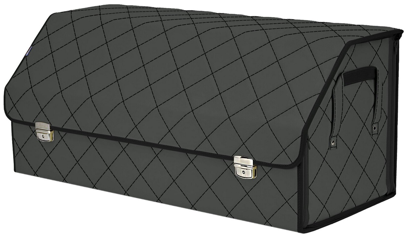 Органайзер-саквояж в багажник "Союз Премиум" (размер XXL). Цвет: серый с черной прострочкой Ромб.