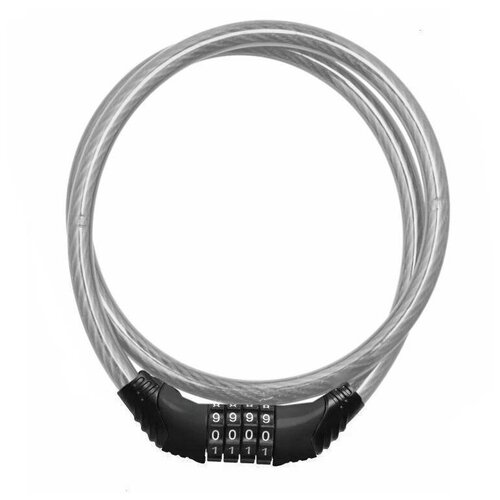 Замок противоугонный для велосипеда коляски самоката кодовый 80 см серый 619₽