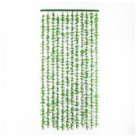 Занавеска декоративная «Листики», 90×175 см, 12 нитей, цвет зелёный