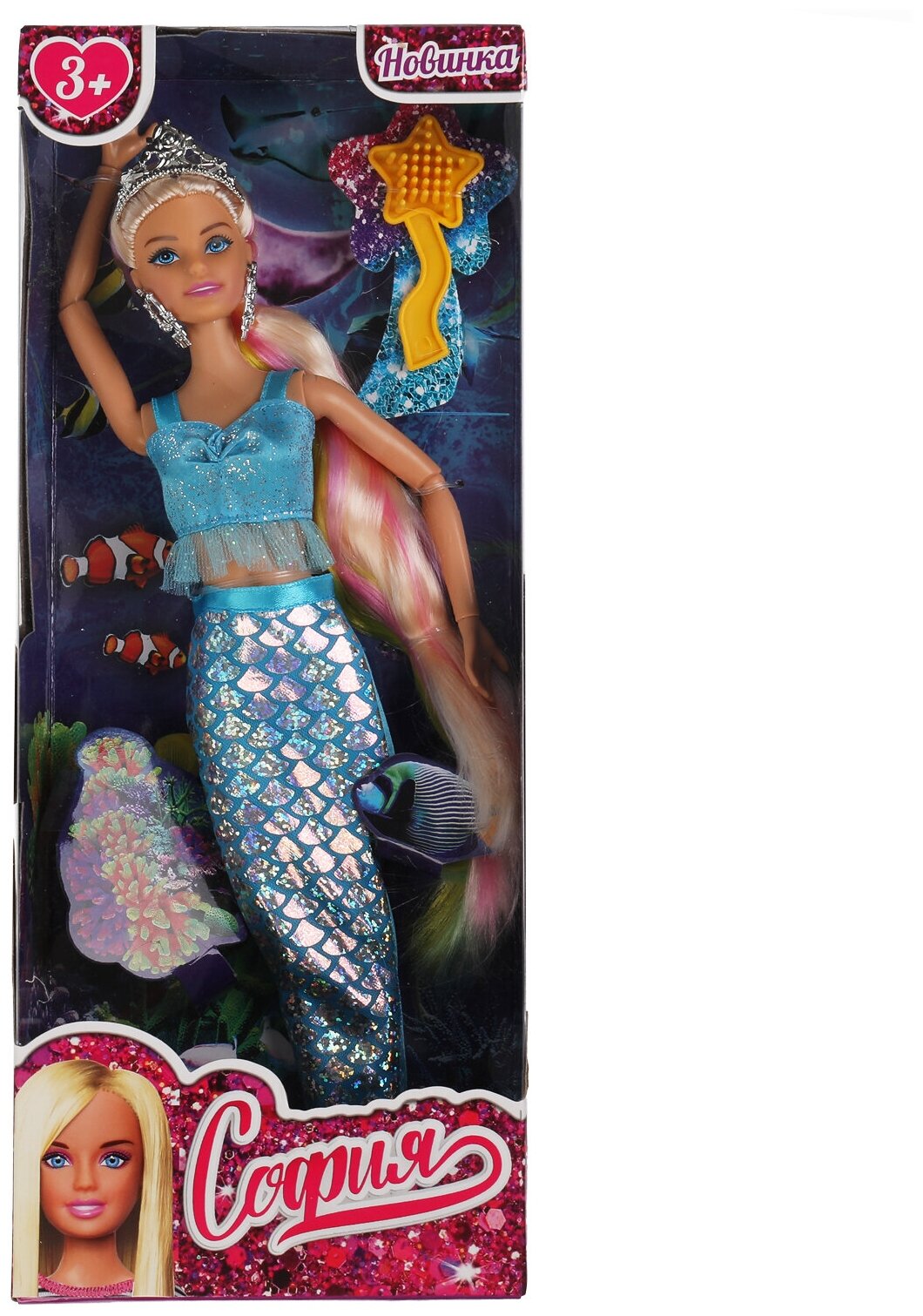 Кукла модельная софия русалка радужные длинные волосы 29 см софия И алекс 66001M-3-S-BB