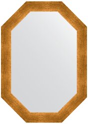 Зеркало настенное Polygon EVOFORM в багетной раме травленое золото, 50х70 см, для гостиной, прихожей, кабинета, спальни и ванной комнаты, BY 7037