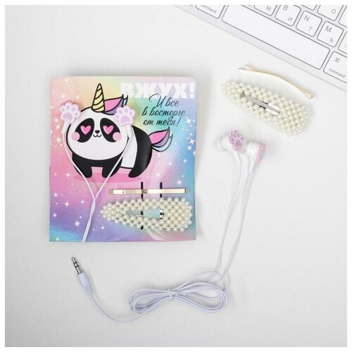 Наушники Like me с заколками для волос на открытке Вжух 28200₽