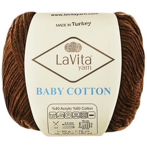Пряжа LaVita Baby Cotton, 4 мотка / Хлопок 60%, Акрил 40%, 50 г, 165 м