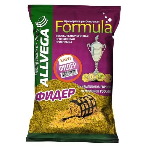 Прикормка ALLVEGA Formula Feeder Carp, фидер карп, 900 г 7725878 прикормка фидер klevo классик крупный помол 900 г