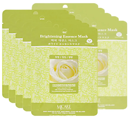 Тканевая маска с эффектом увлажнения, осветления и питания кожи лица Mijin Brightening Essence Mask, 10 шт