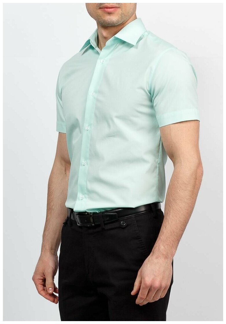 Рубашка мужская короткий рукав GREG 410/309/FR MINT/ZV 