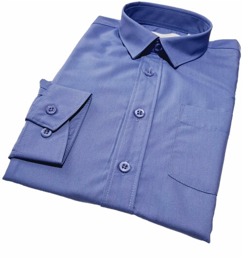 Школьная рубашка, размер 128-134, синий