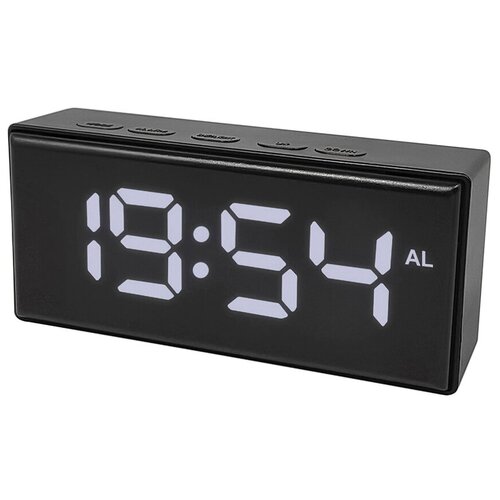 Часы электронные цифровые настольные мини с будильником, термометром и календарем (прмт-103253) белая подсветка